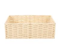 TEHAUX Panier de Rangement Fait Main Tissé en Corde de Papier Beige