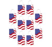 TEHAUX Paquet 4 Juillet et Autres Célébrations Réutilisables en Papier à Drapeau Américain Poignée Confortable 10pcs pour Présents Patriotiques