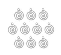 TEHAUX Pendentifs Spirale pour en Acier Inoxydable Argenté Creux 10pcs Accessoires DIY Sûrs et Élégants pour Décoration Intérieure et Fête