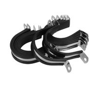 TEHAUX Pince de U 12 Pièces Patin en Caoutchouc Collier de Fixation en Acier Inoxydable Résistante à L'usure Maintien Stable et Solide pour Tuyaux