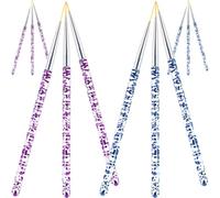 TEHAUX Pinceaux pour Nail Art 12 Pcs en Fibre et Métal pour Dessin Fin sur Pointillé des Ongles, Accessoires Pratiques pour DIY Nail Art la Maison