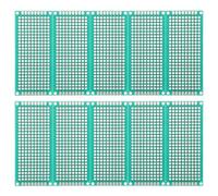 TEHAUX Plaque D'essai de Circuit Imprimé PCB Double Face 10pcs Vert 2,54mm Pas Étain Pulvérisé pour Projets DIY Soudure Électronique