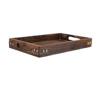 TEHAUX Plateau pour Servir Fruits et Pizza en Bois Massif Rectangulaire Style Vintage Décoration Intérieure Élégante, pour Mariages et Événements