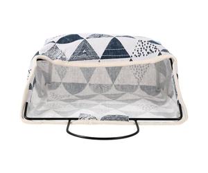 TEHAUX Pochette de Rangement Murale, Organisateur Mural à Suspendre, 1 Grande Poche, 2 Compartiments Latéraux en Maille, Cadre Métallique, Noir, pour Fruits et Magazines, Salle de Bain