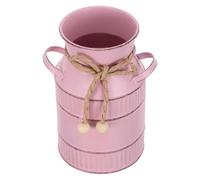 TEHAUX Pot de Fleurs Rétro Style Ferme Vintage en Fer Galvanisé Forme Pichet à Lait Double Anse Stable et Facile à Déplacer, pour Centre de Table Cuisine