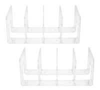 TEHAUX Serrage-Livres de Bureau Transparents, Support de Rangement Multifonction à 4 Compartiments Lot de 2 Organiseur de Dossiers et Livres, Porte-Livres en Plastique pour Espace