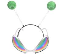 TEHAUX Set de Lunettes Extraterrestres et Serre-tête Antenne Vert Lumineux Accessoire Déguisement Festival pour Adultes et Garçon Fille Design Soucoupe Décoratif Léger et Confortable