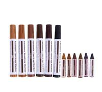 TEHAUX Stylo Retouche Peinture Plastique Kit de Réparation pour Meubles en Bois pour Cacher Rayures et Imperfections sur Parquet et Mobilier
