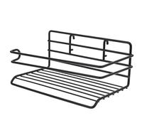 TEHAUX Support de Rangement Mural sans perçage en Fer Noir, Porte-essuie-Tout et Crochet pour boîte carrée, adapté pour Salle de Bains et établi de Garage