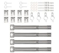 TEHAUX Tubes de Brûleur de Gril en Acier Inoxydable, Lot de Set, Argenté, pour Barbecue à Gaz, Pièces de Rechange pour Barbecue Extérieur, Compatible Plupart des Grils à Gaz