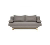 TEIJO Banquette con ible 3 places avec coffre de rangement Tissu Taupe L187 P 91 H 8