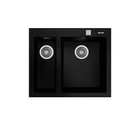 Teka Forsquare évier tegranit 59x50 cm à 1,5 bac noir 115260019