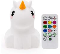 Tekemai Veilleuses, Grande taille Veilleuse Enfants, Lampe de chevet en silicone portable, lumière multicolore avec télécommande, luminosité et couleur réglables, cadeau enfant - Grand Licorne