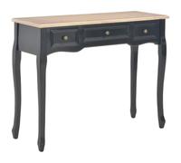 TEKGHUT Coiffeuse Table console avec 3 tiroirs Noir MDF Bois de pin | Format compact, 3 tiroirs, MDF et bois de pin, finition noire, polyvalent