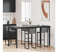 TEKGHUT Lot de 2 tables hautes en bois à angle droit pour cuisine et salle | Forme rectangulaire, plaque en bois, pieds en métal, cadre stable, surface facile d'entretien