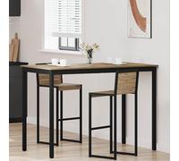 TEKGHUT Table à manger en bois à angle droit avec pieds en métal pour | Forme rectangulaire, pieds en métal stables, surface facile d'entretien, montage facile, design moderne