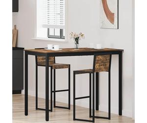 TEKGHUT Table à manger en bois à angle droit avec pieds en métal pour la | Plaque en bois, pieds métalliques stables, forme rectangulaire, aspect moderne, surface facile d'entretien