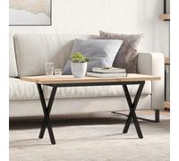 TEKGHUT Table basse en forme de X - 90 x 40 x 45,5 cm - Bois massif de pin | Bois de pin massif, structure en X, en acier, 90 x 40 x 45,5 cm, robuste, stable, rustique
