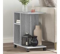 TEKGHUT Table d'appoint avec roulettes Gris Sonoma 50 x 30 x 55 cm Matériau | Roulant grâce à 4 roues, surface résistante à l'humidité, aspect tendance, polyvalent