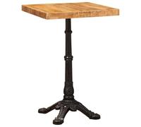 TEKGHUT Table de bistro carrée en bois massif de mangue, marron, 50 x 50 x | Bois massif de mangue, cadre en fonte, design industriel, compact, polyvalent, facile d'entretien