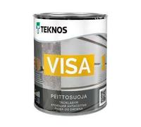 Teknos VISA Peinture de protection du bois RAL 9005 Jet Black | Lasure opaque semi-mate 0,9 L