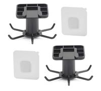 TEKONDA Lot de 2 porte-ustensiles de cuisine rotatifs à 360° sans perçage - Crochets de cuisine pivotants avec 6 crochets pour cuisine, garde-robe, salle de bain