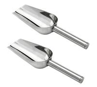 TEKONDA TEK-BS-02 Lot de 2 petites pelles à glace, cuillères multifonctionnelles en acier inoxydable, argentées, pour bar, fête, buffet, cuisine