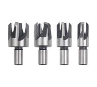 Tekrill 4 pièces Fraise Bouchonner Bois, 6 mm, 10 mm, 13 mm, 16 mm, fraises à bois coniques, jeu d'outils pour le travail du bois TS/MSZ-01