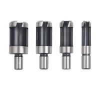 Tekrill 4 pièces Fraise Bouchonner Bois, 6 mm, 10 mm, 13 mm, 16 mm, fraises à bois droites, jeu d'outils pour le travail du bois TS/MSZ-01