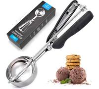 TELANKS Cuillere a Glace Professionnelle 4 ou 5 ou 6 cm, Cuillère à Glace en Acier Inoxydable avec Gâchette et Poignée Confortable pour Boule à Glace, Pâtisserie, Boule à Melon (5 cm)