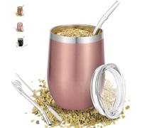 TELANKS Tasse mate 340 ml en acier inoxydable 18/8 à double paroi
