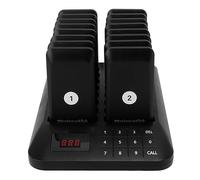 Téléavertisseur de Restaurant, 800m 16 Récepteur Système d'appel de Restaurant Buzzer ABS Bip étanche LED Flash Rappeler 100-240V pour Camion de Nourriture (Prise UE)