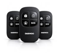 Télécommande Alarme Daewoo WRC501 - Pack de 3 - 4 Fonctions (Armer/Désarmer/Maison/SOS) - Compatible Elite PA501Z & Key SA501 - sans abonnement - Format Porte-clés