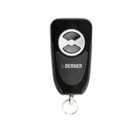 Berner 2905030 Télécommande miniature BHS121 (fréquence 868 MHz, accessoires pour motorisation de portail, 2 canaux, anneau inclus, avec LED rouge)