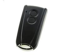 Berner 437681 Mini émetteur portatif RSC2 (2 boutons, fréquence 433 MHz, télécommande pour porte de garage, avec anneau chromé, noir)