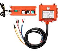 Télécommande industrielle sans fil - F21-2S - Boîtier deà boutons radio - 220V - Étanchéité IP65 - Portée de 100 mètres - Indicateur LED d'alarme de batterie - Orange