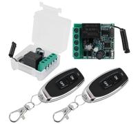 Télécommande sans fil FR 433 MHZ 1 canal : AC 220 V 230 V Relais sans fil Récepteur avec 2 émetteurs de commande radio, module relais RF Interrupteur Transmetteur pour porte de garage Rideau