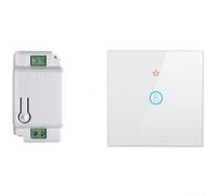 Télécommande sans fil, panneau tactile RF433 pour lumières, chauffages, ventilateurs, alimentation par piles, aucun câblage nécessaire, blanc (A)