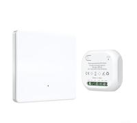 Télécommande sans fil RF433 MHz | Émetteur mural à bouton poussoir 1/2/3 avec code d'apprentissage | Étanchéité IP44 pour maison, hôtel, villa | Blanc (1 gang 1-1)