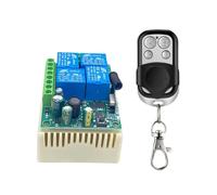 Télécommande Sans Fil Universelle 433 MHz, 220 V CA, 4 Canaux, Récepteur Relais RF, 1 Émetteur pour la Commande Universelle de Porte de Garage