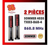 Télécommande - SOMMER 4020 TX03-868-4 - 3 canaux - 2 pièces - Code roulant sécurisé