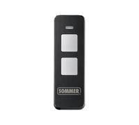 Télécommande Sommer Pearl Twin S10019-00001 - Émetteur Portail et Porte de Garage - 2 Canaux, SOMloq2 868,95 MHz / 868,8 MHz, Noir/Chrome
