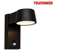 Telefunken Lampe LED murale, détecteur de mouvement, capteur crépusculaire, noir, Dimensions : 16,5 x 9,5 x 15,5 cm