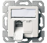 Telegärtner Prise AMJ45 8/8 K Up/50 Cat.6A blanc perle RAL 1013, 2xRJ45 (J00020A0501)