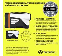 Télémètre Golf - Tectectec! - Ult-X 800 - Haute Précision - Inclinaison - Scan Multicolore