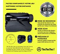 Télémètre Golf - Tectectec! - Vpro500 - Longue Portée 490m - Zoom 6x - Écran Lcd Multicolore