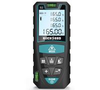 Télémètre Laser 50 m/165ft, Télémètre Laser numérique RockSeed avec 2 Niveaux à Bulle, Télémètre Laser Portable Commutation d' Unité M/in/Ft LCD Rétroéclairé et Mesure de Distance/Surface/Volume