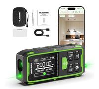 Télémètre Laser à Double Vert Faisceau de 200m avec Bluetooth Huepar | Télémètre laser à écran LCD rétroéclairé,mesure la distance,la surface,volume et prend en charge mode pythagoricien