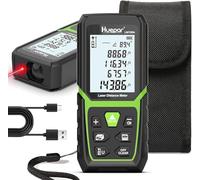 Télémètre Laser Numérique, Huepar 50m Mètre Laser numérique de Haute Précision avec Batterie Li-Ion et Capteur D'angle Électronique, Mesure Multiples M/In/Ft, Pythagore/Volume, Écran LCD Rétro-Éclairé