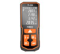 Neo Tools Télémètre laser 75-204 – Portée 60 m, IP54, faisceau 635 nm, 2xAA, mémoire 30 mesures